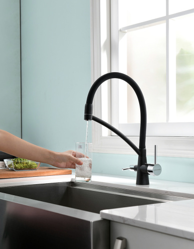 Смеситель для кухни Paulmark SIEGEN Si213111-308 на мойку черный - фото 5